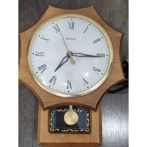 Vintage Working 1950's United Clock Co. Octagon Drop Electric Wall Clock no. 59